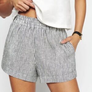 Reformation Mila linen stripe shorts size XL